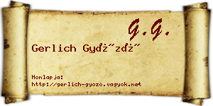 Gerlich Győző névjegykártya